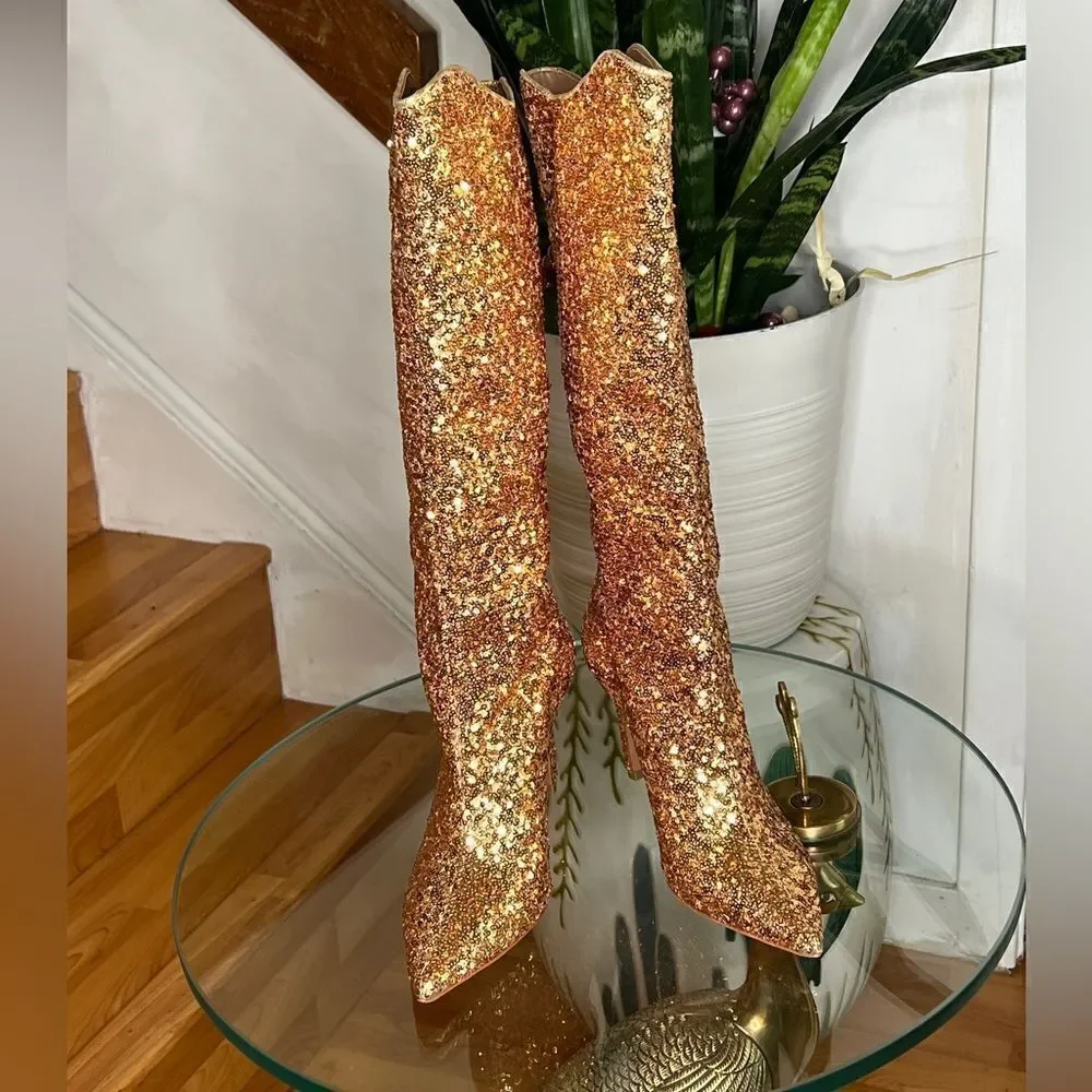 Free People Vicenza After Midnight Sequin Boots